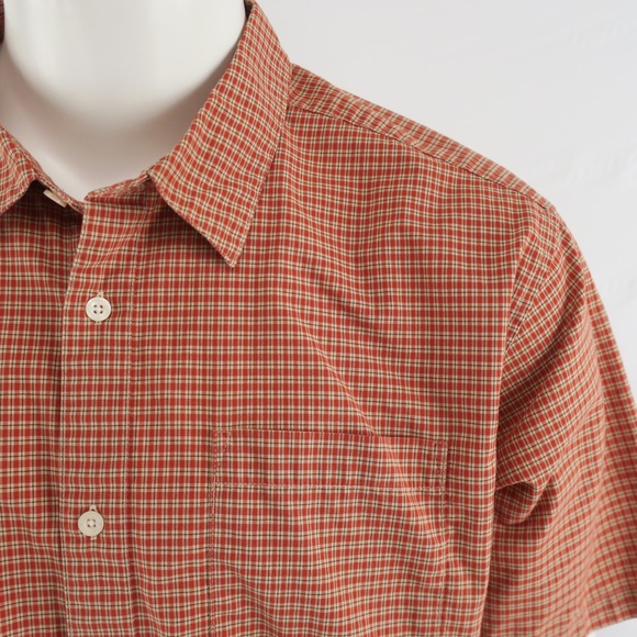 Patagonia Men's Button Up S/S Shirt Size Large Organic Cotton Orange - Picture 2 of 5